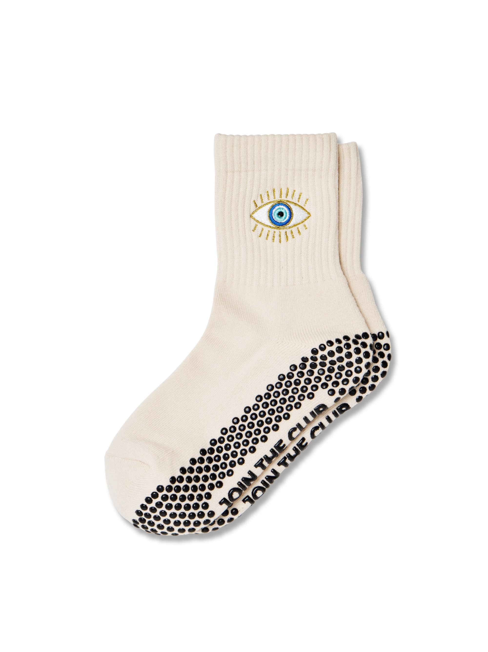 Evil Eye Pilates Grip Sock - Beige
