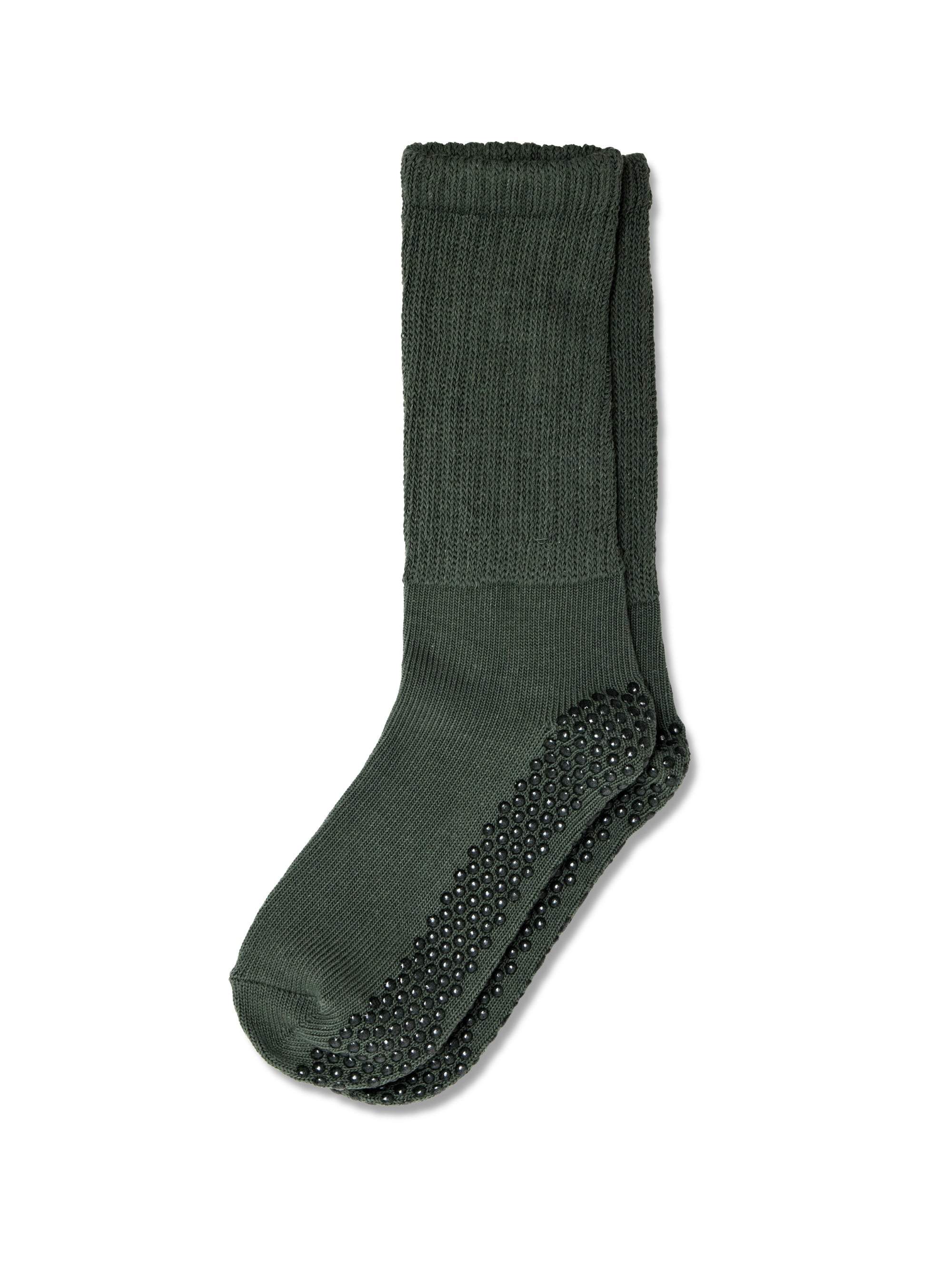 Diana Scrunch Pilates Grip Sock - Khaki Green